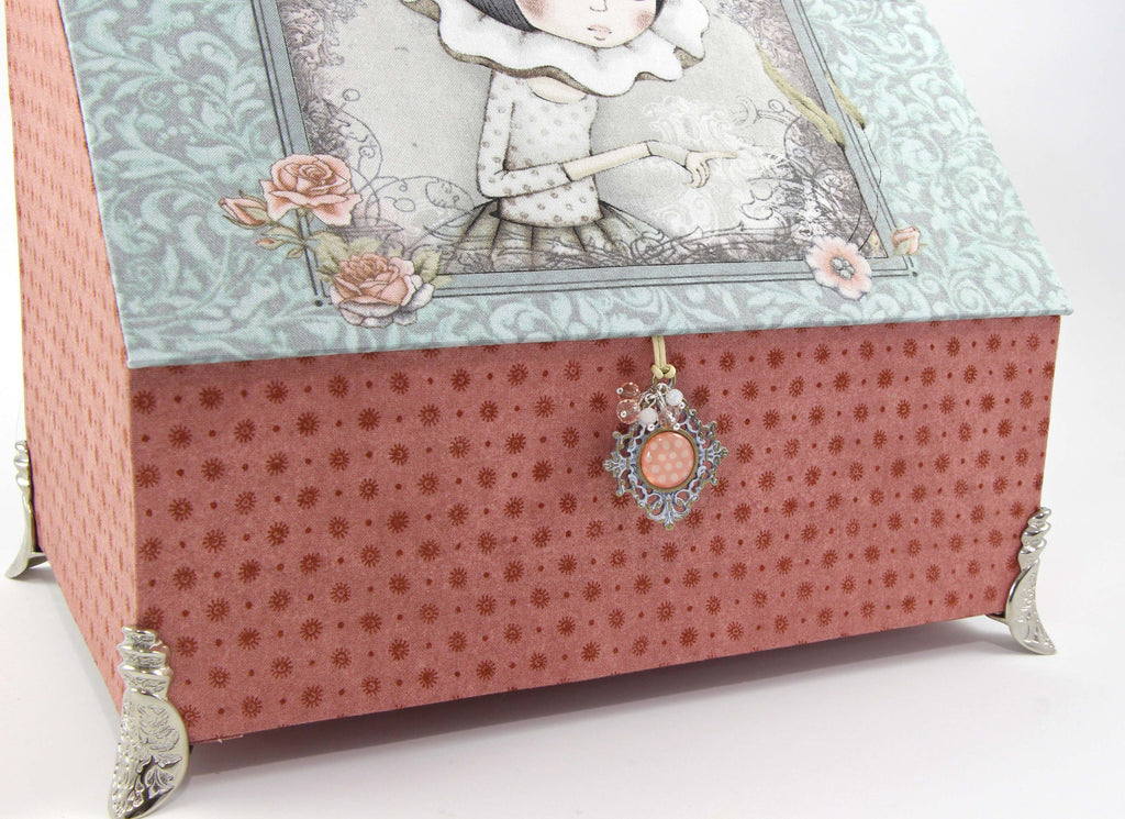 Fabric treasure box DIY kit, cartonnage  kit 146, online instructions available
