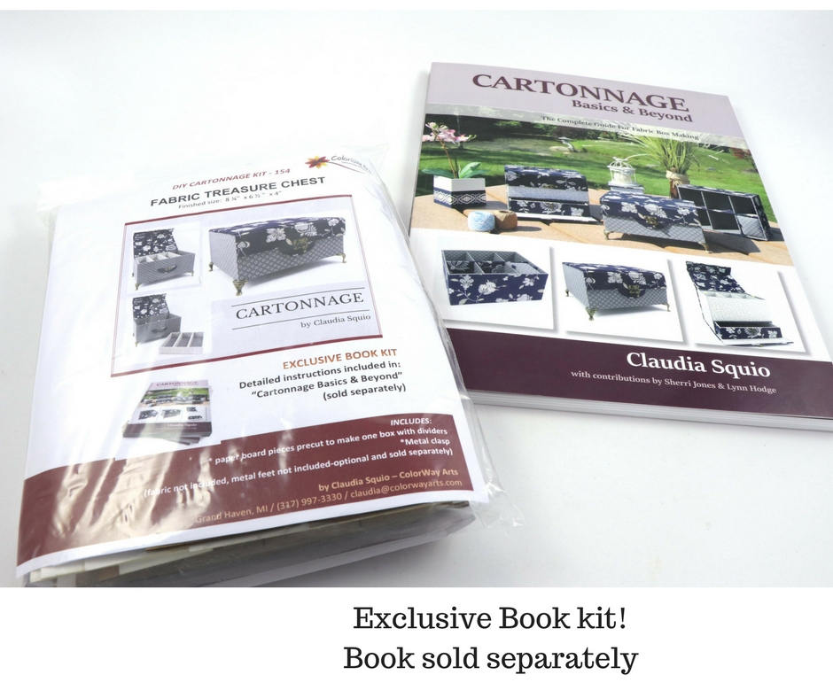 Fabric treasure chest DIY kit, cartonnage kit 154, exclusive book kit