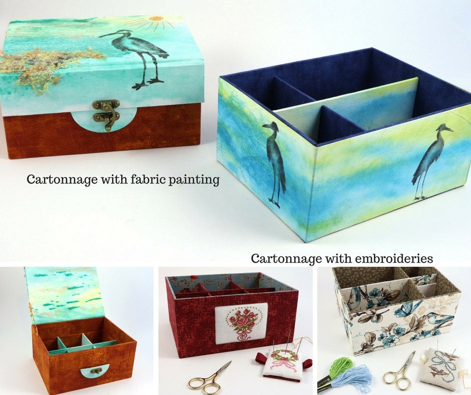 CARTONNAGE Basics & Beyond  - The complete guide for fabric box making, book written by Claudia Squio