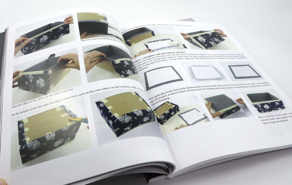 CARTONNAGE Basics & Beyond  - The complete guide for fabric box making, book written by Claudia Squio