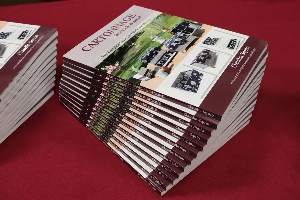 CARTONNAGE Basics & Beyond  - The complete guide for fabric box making, book written by Claudia Squio