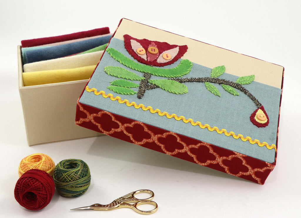 Fabric lidded storage box DIY kit, cartonnage kit 160, online instructions included