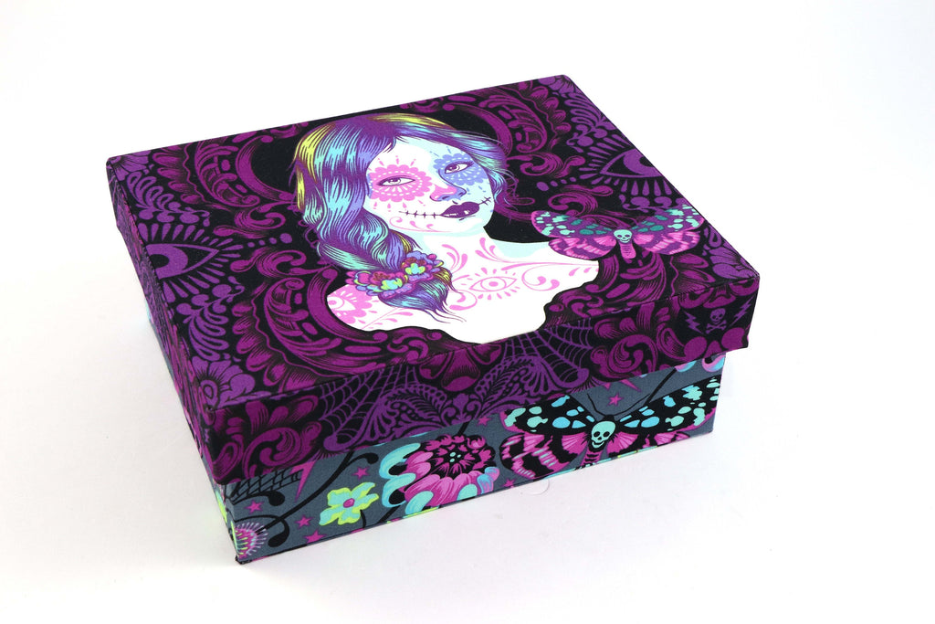 Fabric lidded storage box DIY kit, cartonnage kit 160, online instructions included