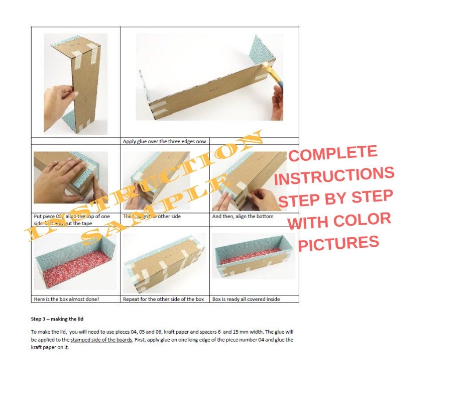 Fabric wine box DIY kit, cartonnage kit 165, online instructions included