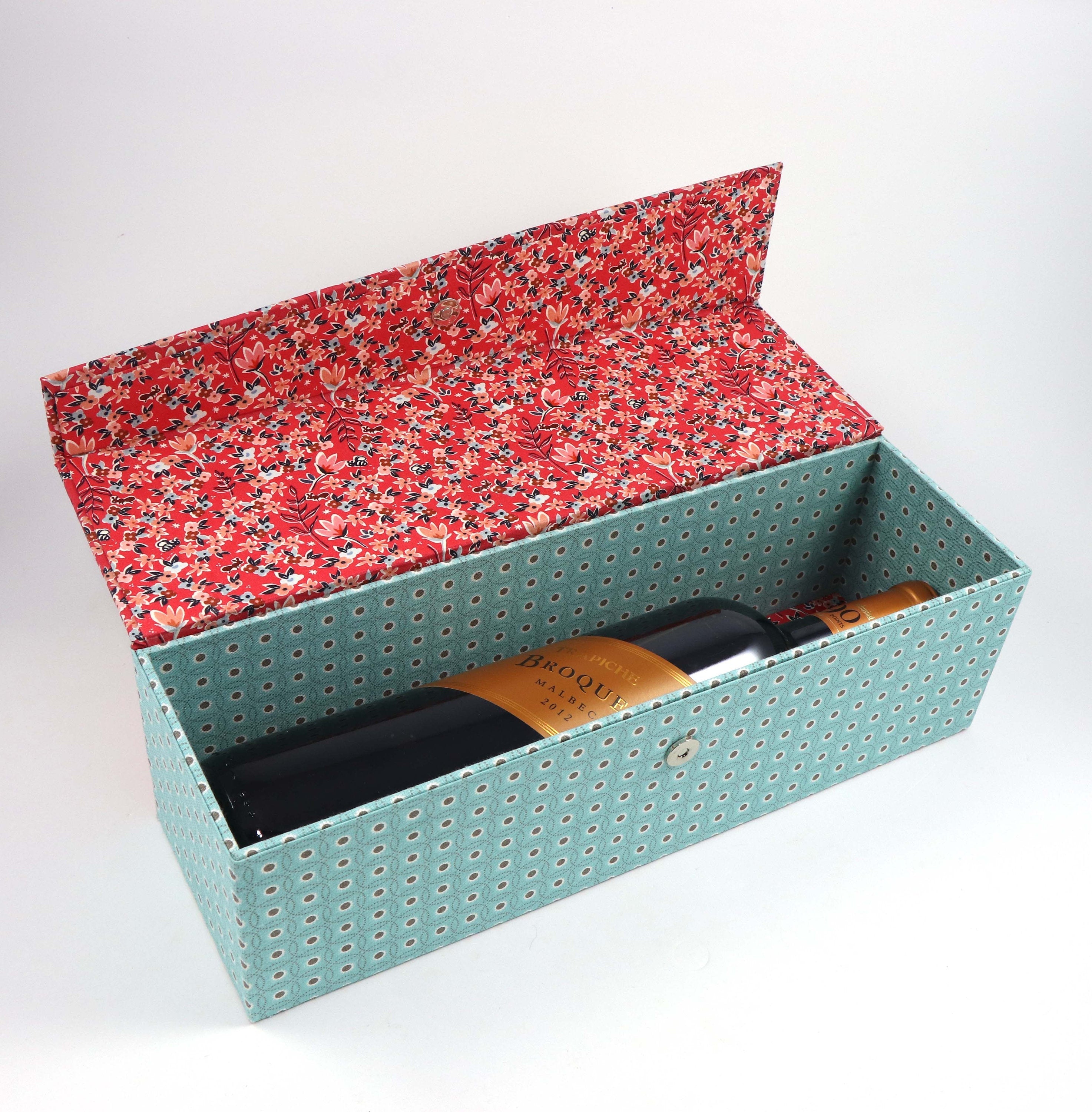 Fabric wine box DIY kit, cartonnage kit 165, online instructions included