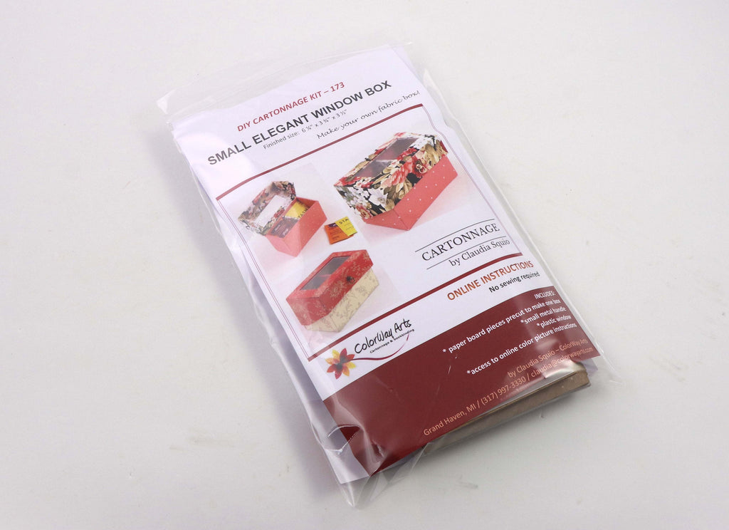 Small elegant window box DIY kit, cartonnage kit 173, Online instructions included