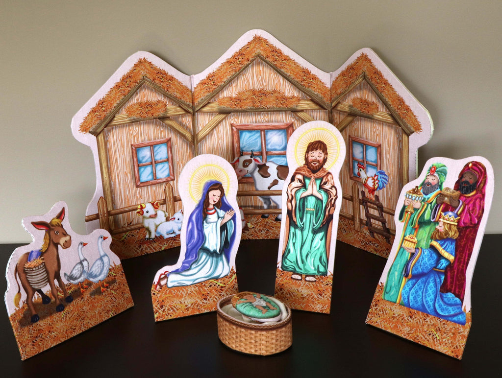 Fabric Nativity set DIY kit, fabric Nativity, cartonnage kit 180, online instructions included