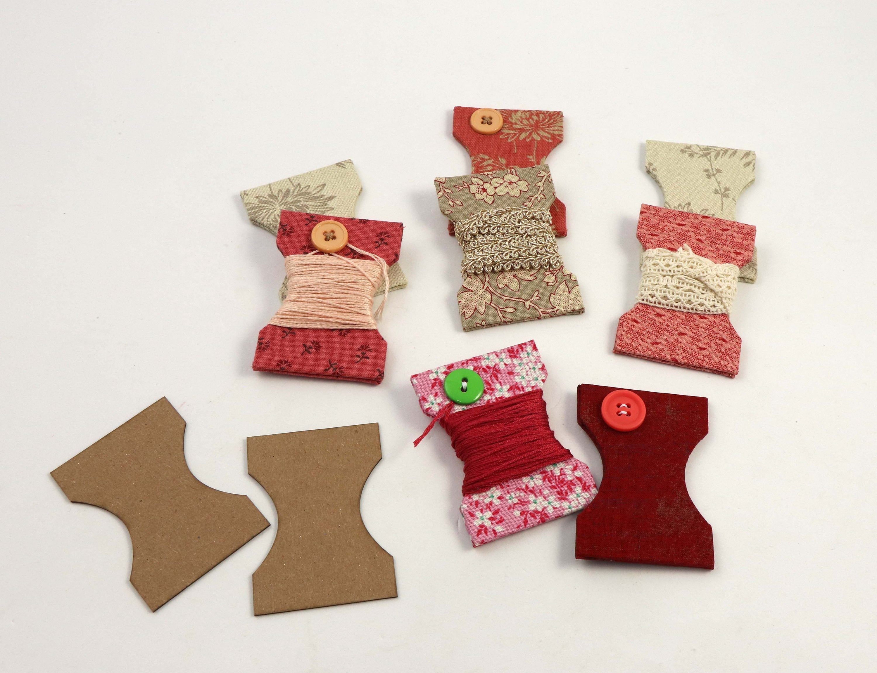 DIY fabric thread holder, pack with 5, cartonnage kit 112, free online instructions