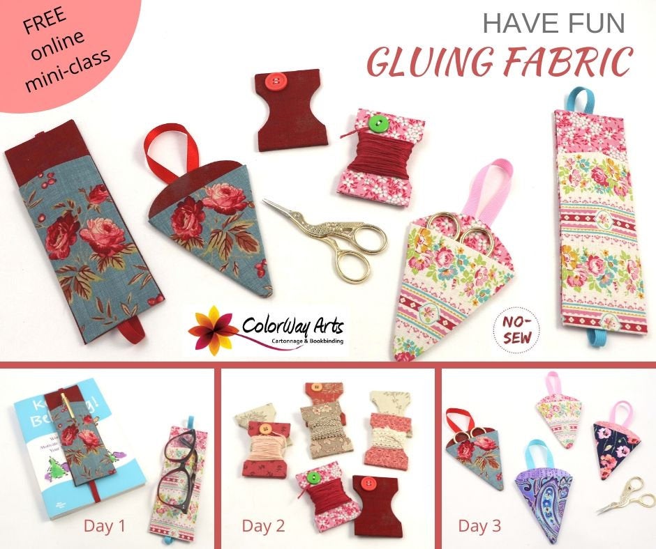 DIY fabric thread holder, pack with 5, cartonnage kit 112, free online instructions