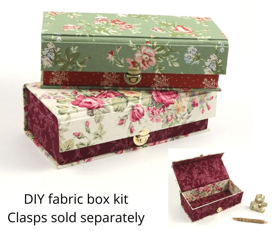 Fabric covered pencil fabric box, cartonnage kit 147, online instructions included