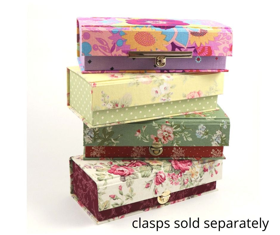 Fabric covered pencil fabric box, cartonnage kit 147, online instructions included