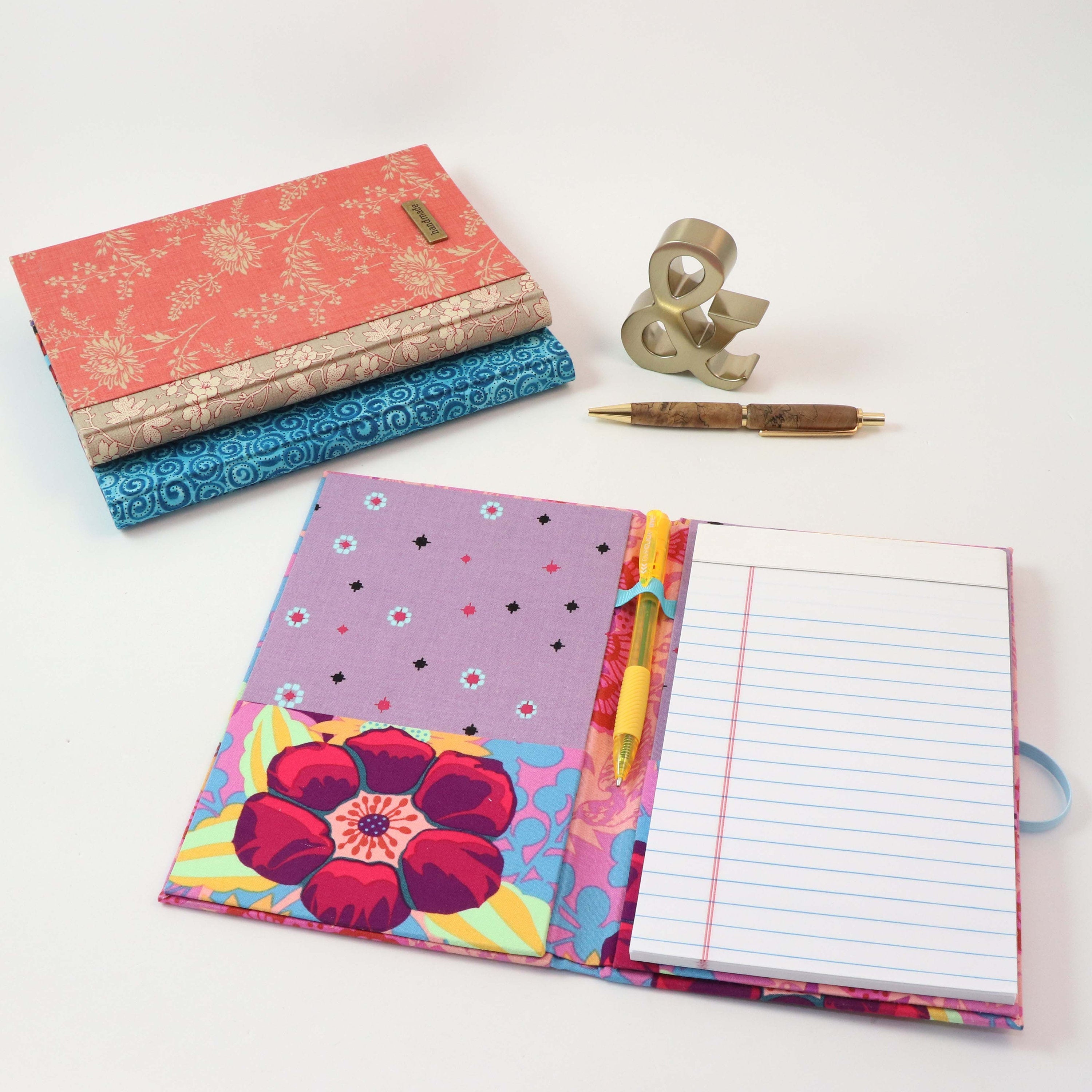 Fabric notepad cover DIY kit,  cartonnage kit 186, Online instructions included