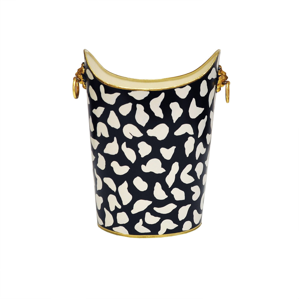 Worlds Away Lion Handle Oval Wastebasket - Matthew Izzo Home
