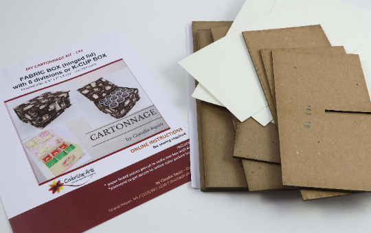 Fabric k-cup box DIY kit, cartonnage kit 143, online instructions included