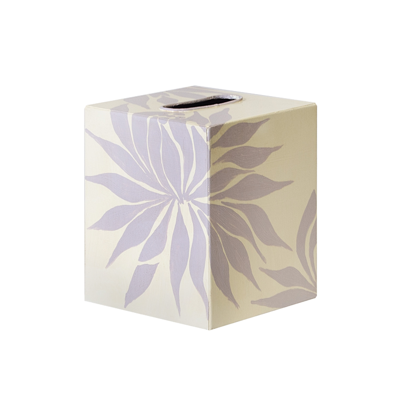 Worlds Away Kleenex Box Cream Floral - Matthew Izzo Home