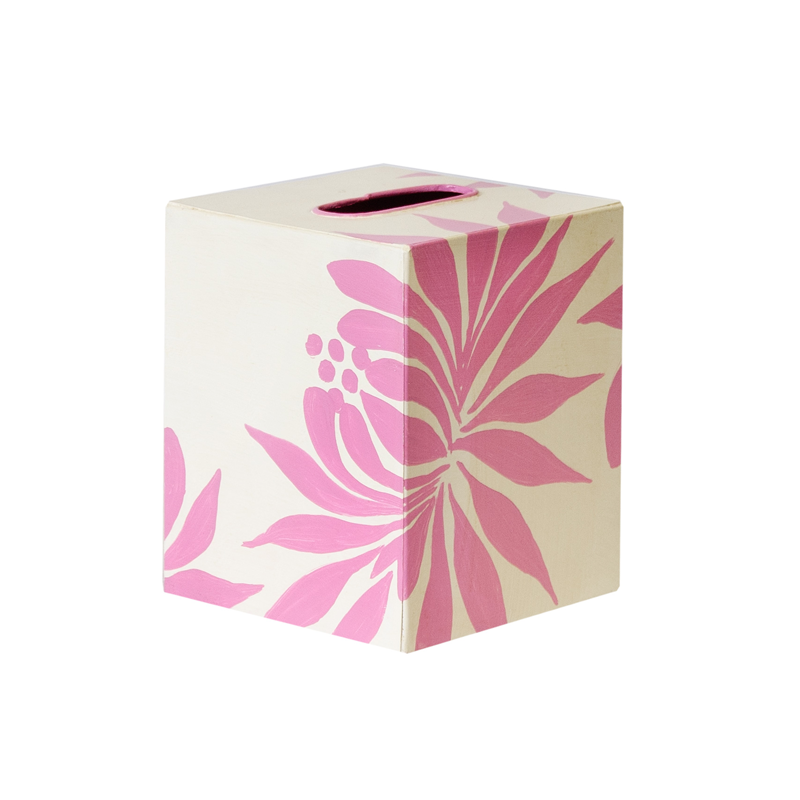 Worlds Away Kleenex Box Cream Floral - Matthew Izzo Home