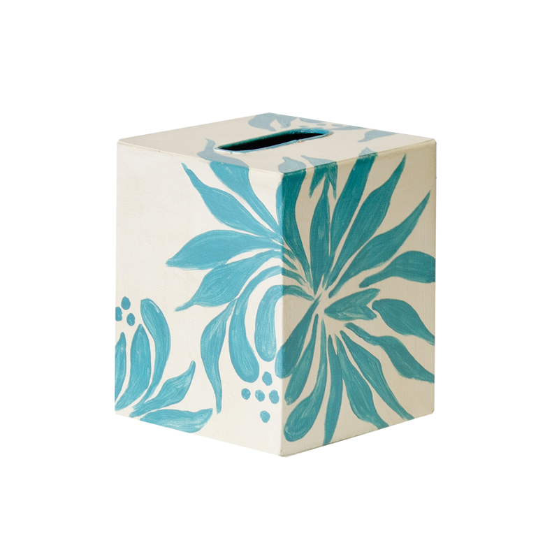 Worlds Away Kleenex Box Cream Floral - Matthew Izzo Home