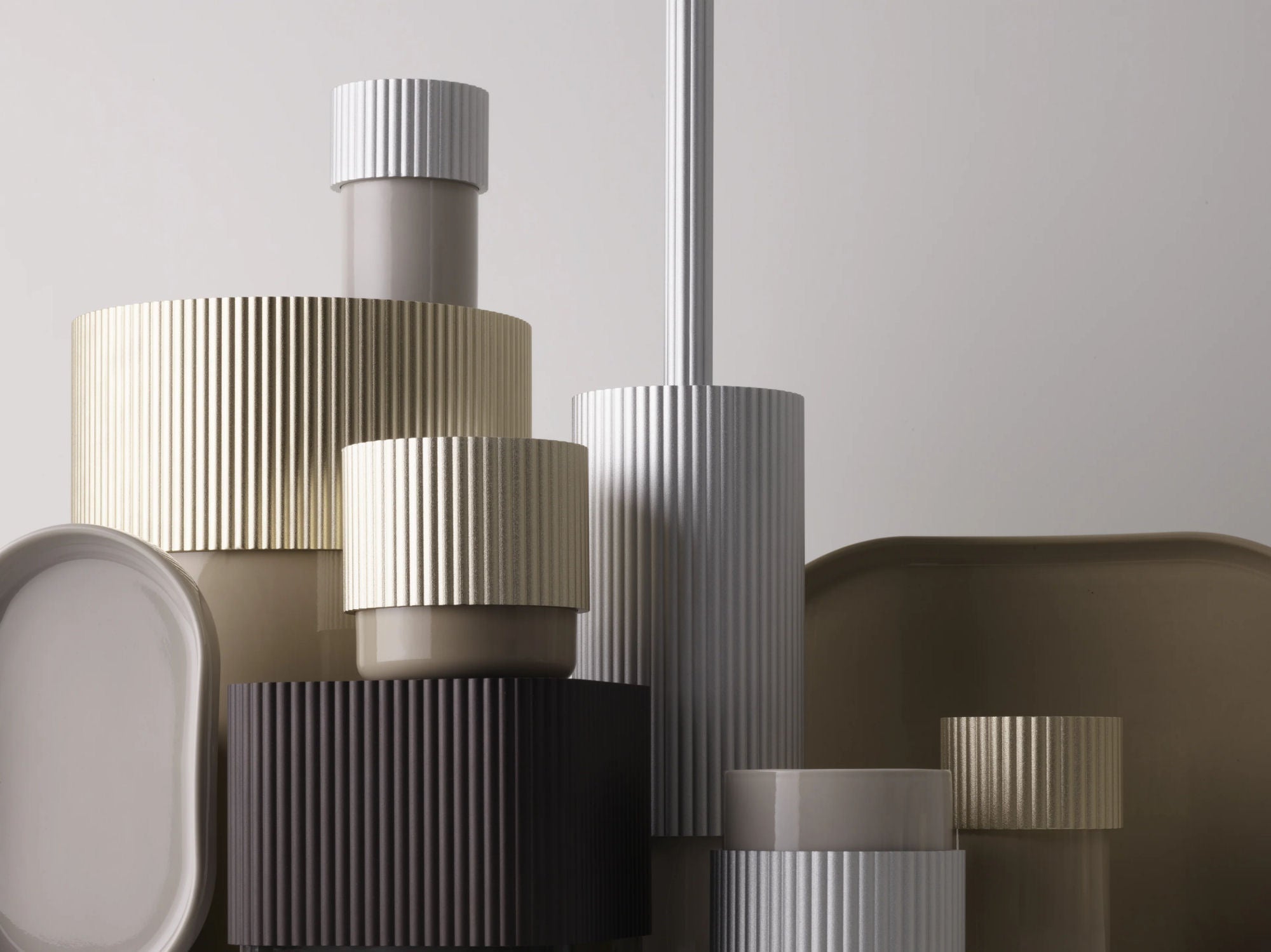 Luxury Aluminium and Porcelain Tissue Holder  / Aqua & Shell