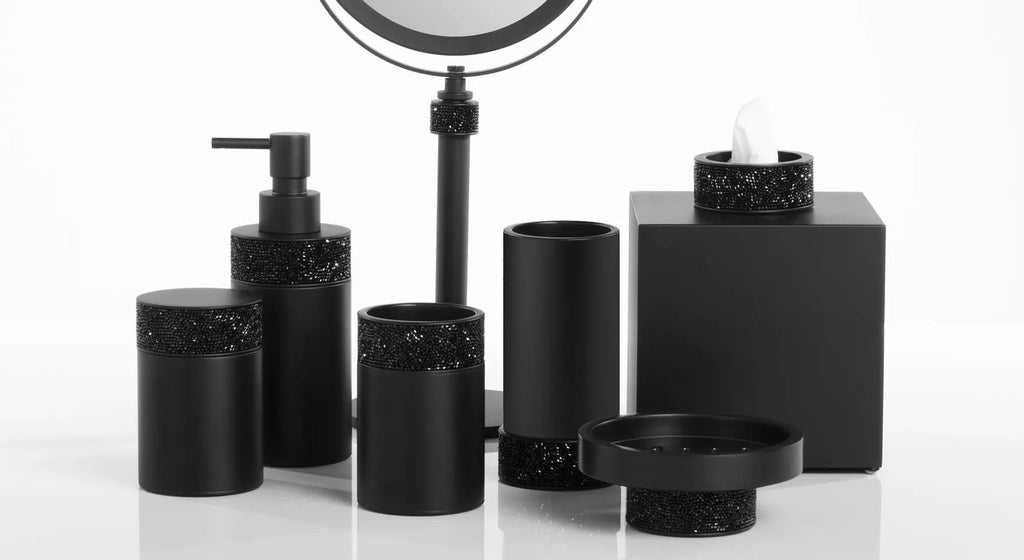 Luxury Black Matt Tissue Box with Swarowski® Crystals