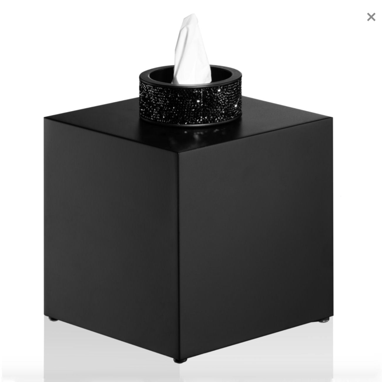 Luxury Black Matt Tissue Box with Swarowski® Crystals
