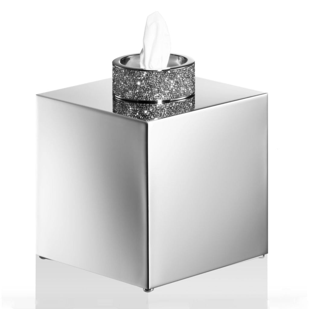 Luxury Chrome Tissue Box with Swarowski® Crystals