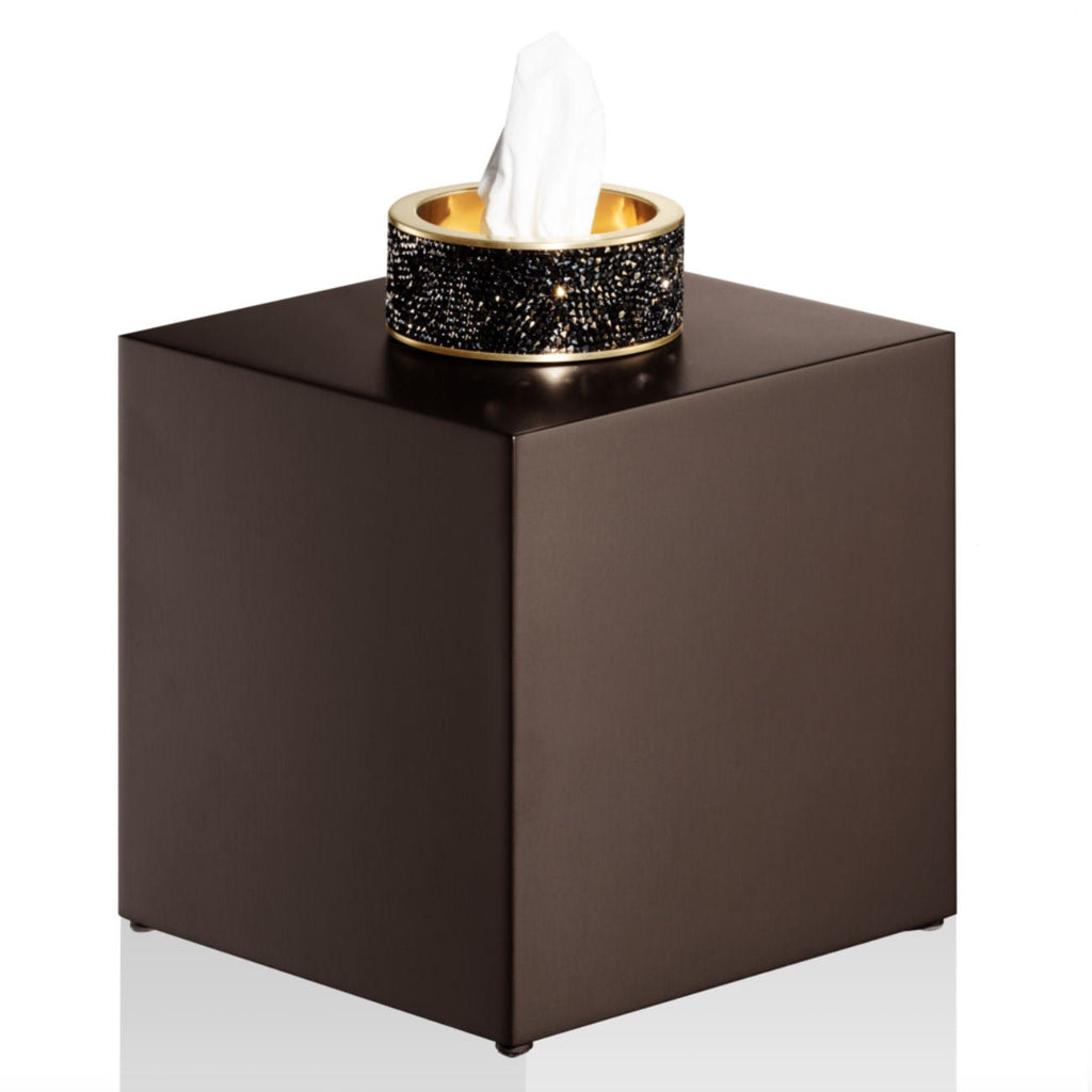 Luxury Dark Bronze Tissue Box Swarowski® Crystal