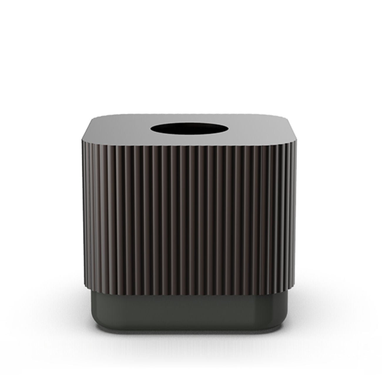 Luxury Dark Brown Aluminium & Porcelain Tissue Holder / Mocca & Moor