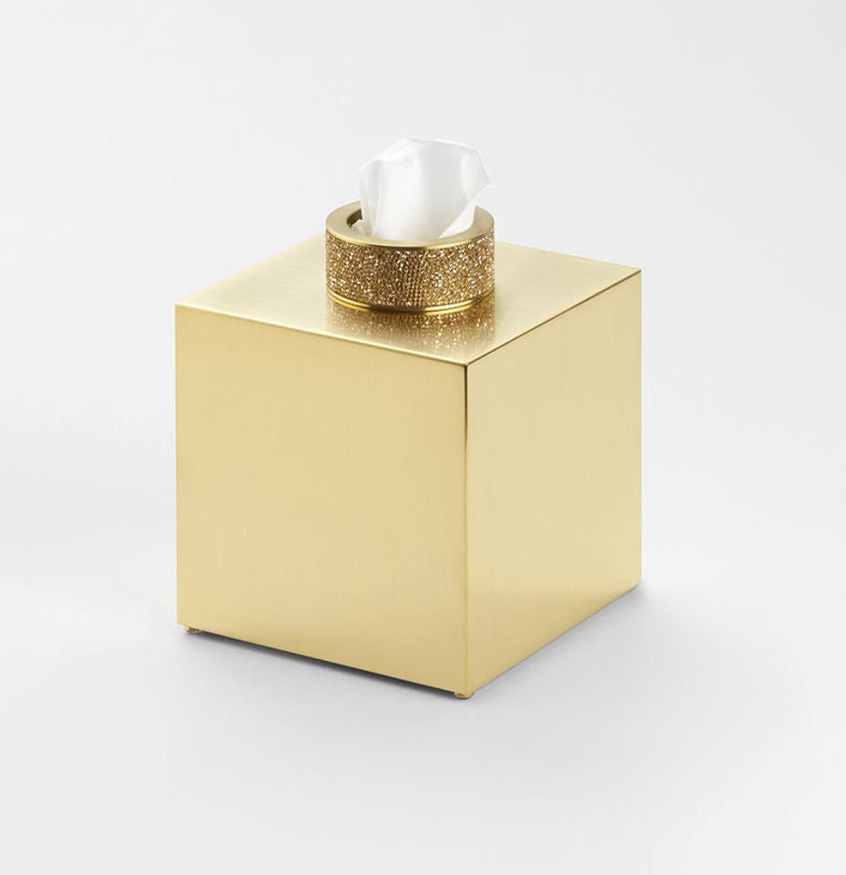 Luxury Matt Gold Tissue Box Swarowski® Crystal