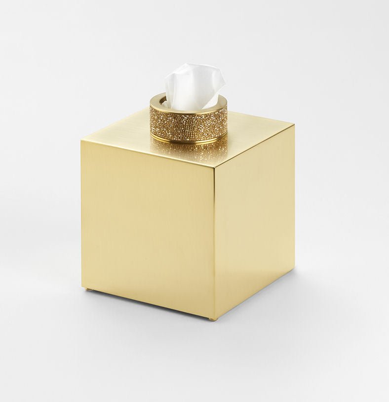 Luxury Matt Gold Tissue Box Swarowski® Crystal