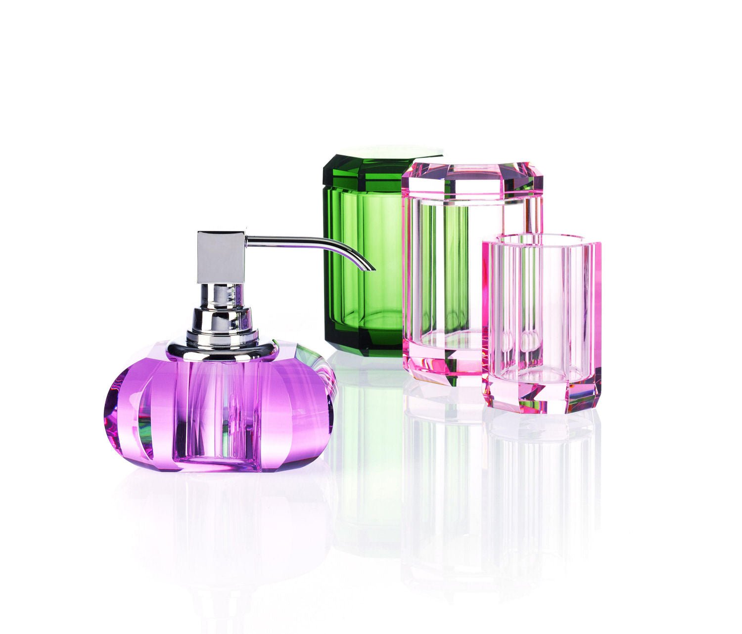 Luxury Pink Glass Bathroom Accessories - Tissue Box