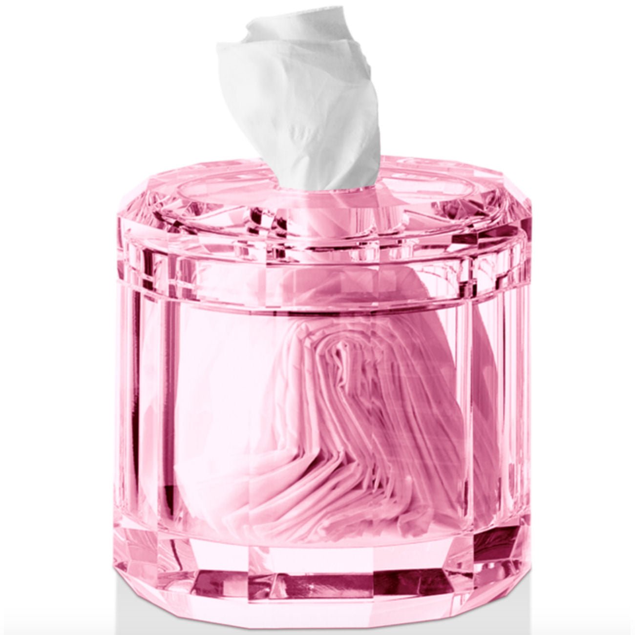Luxury Pink Glass Bathroom Accessories - Tissue Box