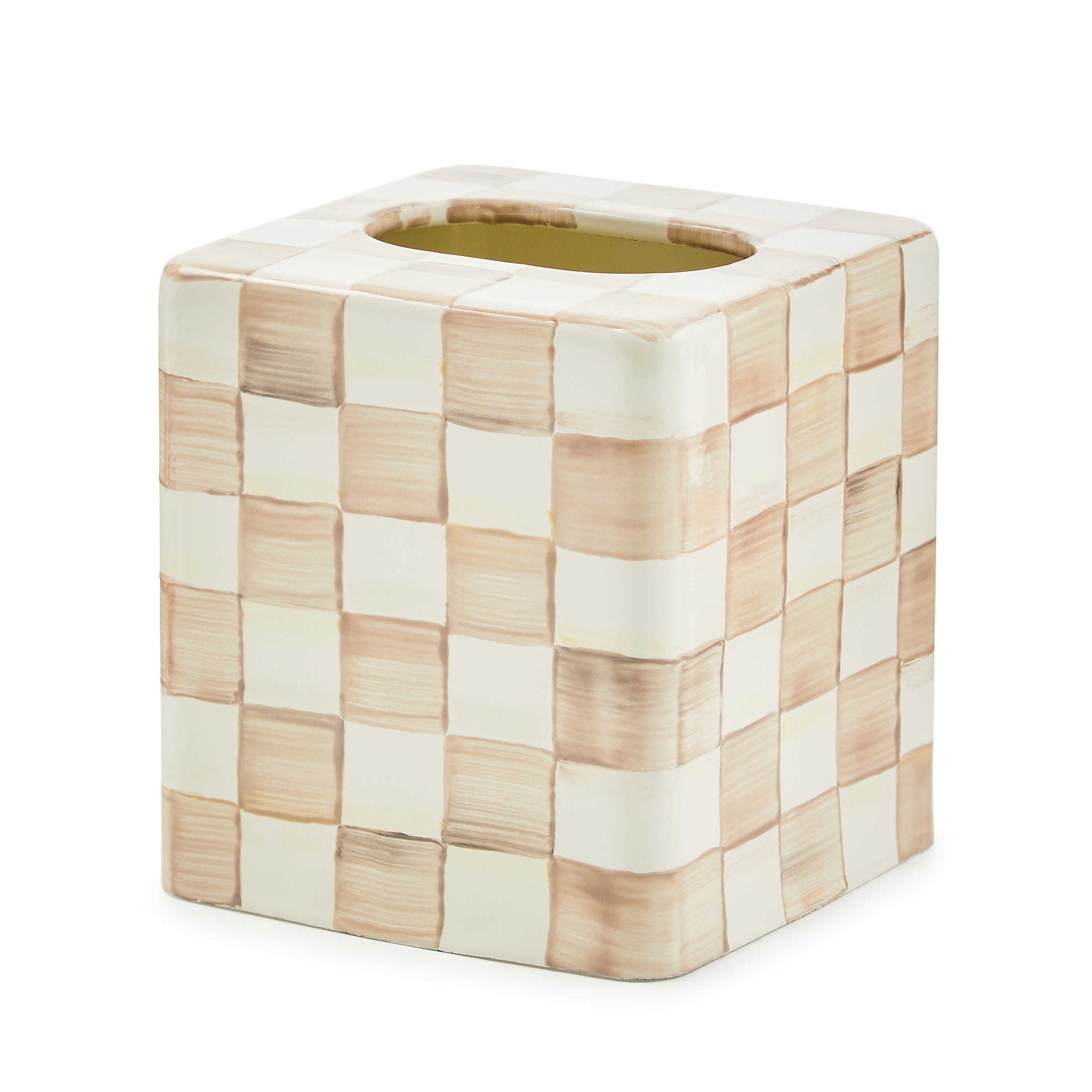 Mocha Check Boutique Tissue Box Cover by MacKenzie-Childs