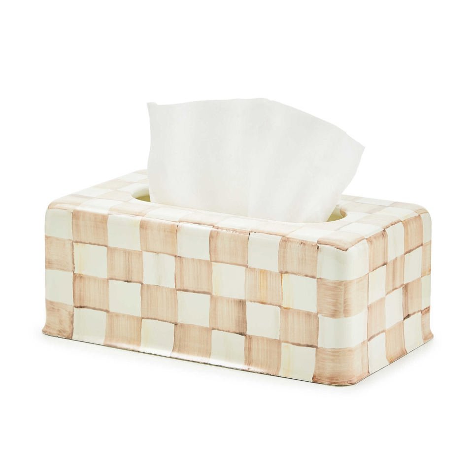 Mocha Check Standard Tissue Box Cover - |VESIMI Design|