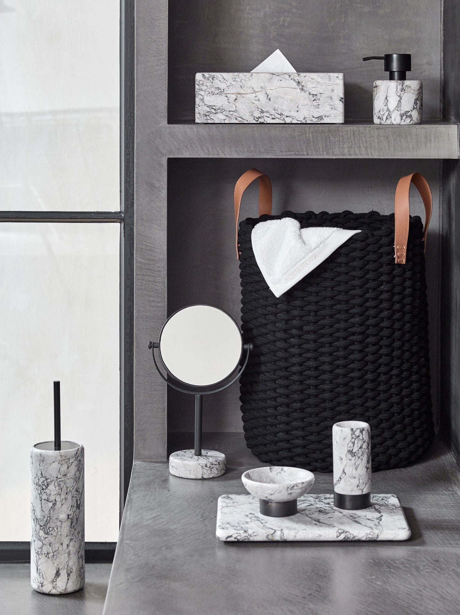Nero White Stone Bathroom Accessories - Luxury Tissue Holder
