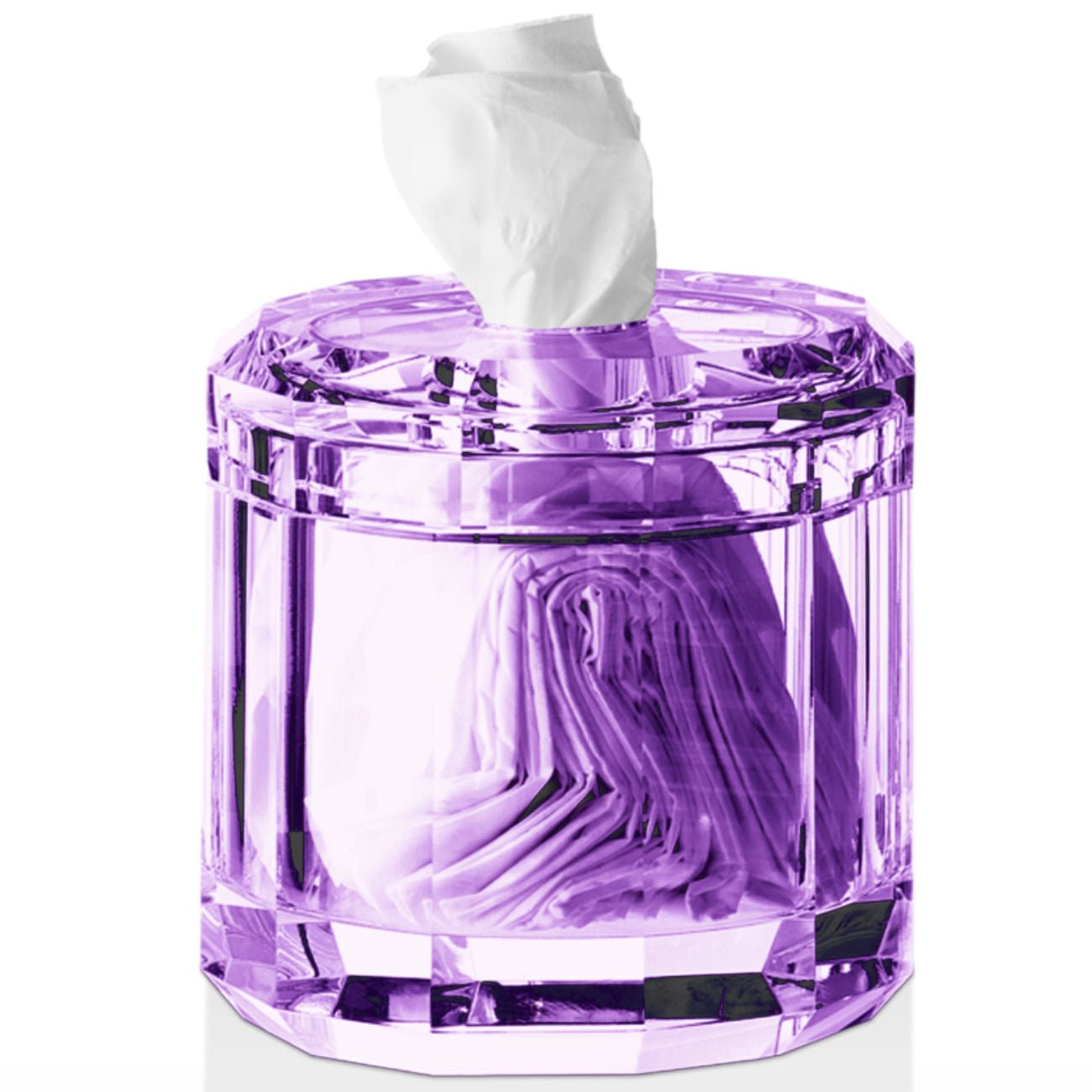 Purple Glass Luxury Bathroom Accessories - Tissue Box