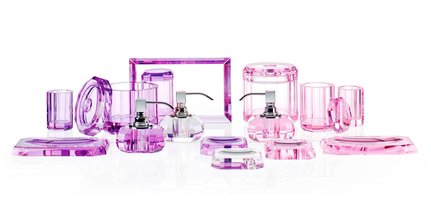 Purple Glass Luxury Bathroom Accessories - Tissue Box