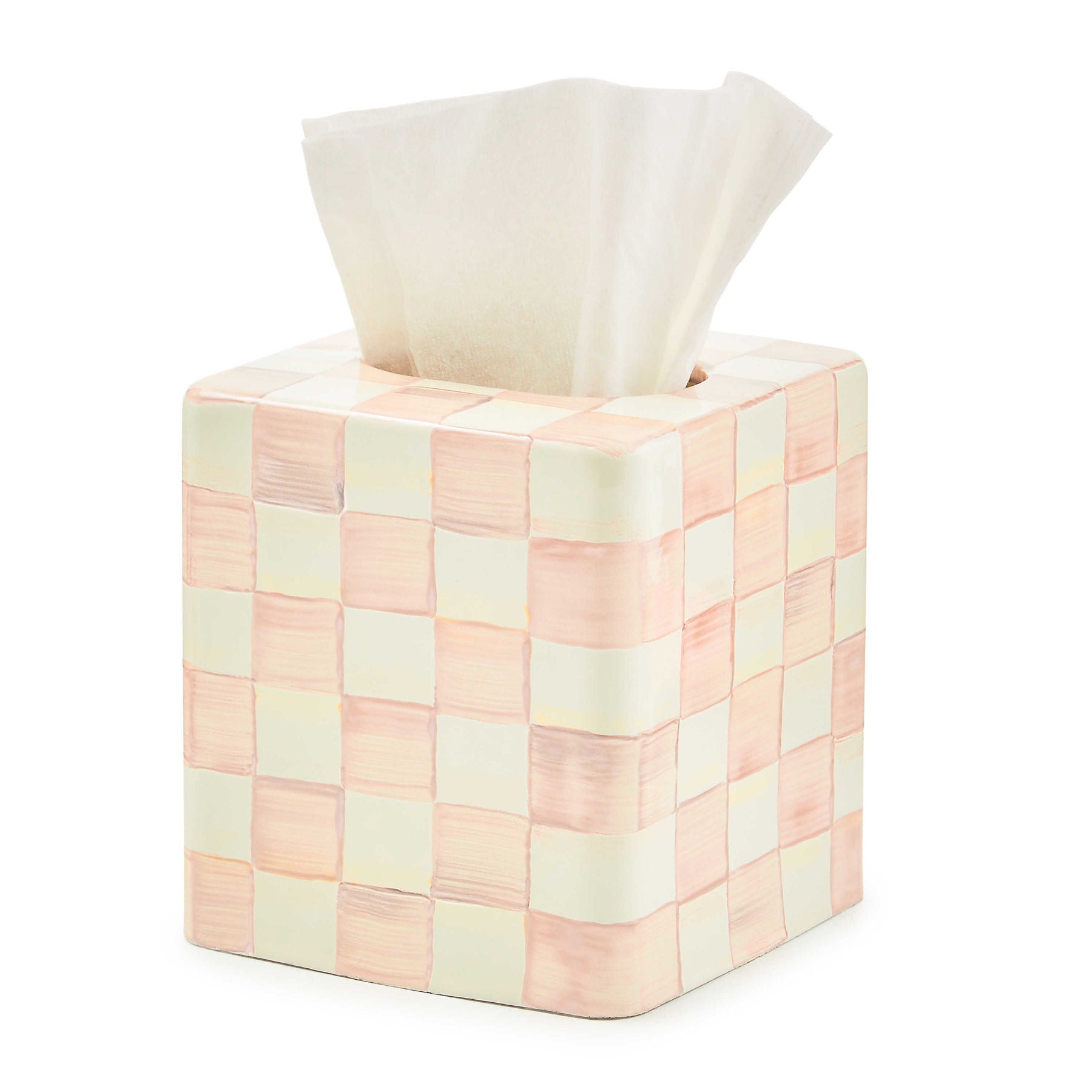 Rosy Check Boutique Tissue Box Cover by MacKenzie-Childs