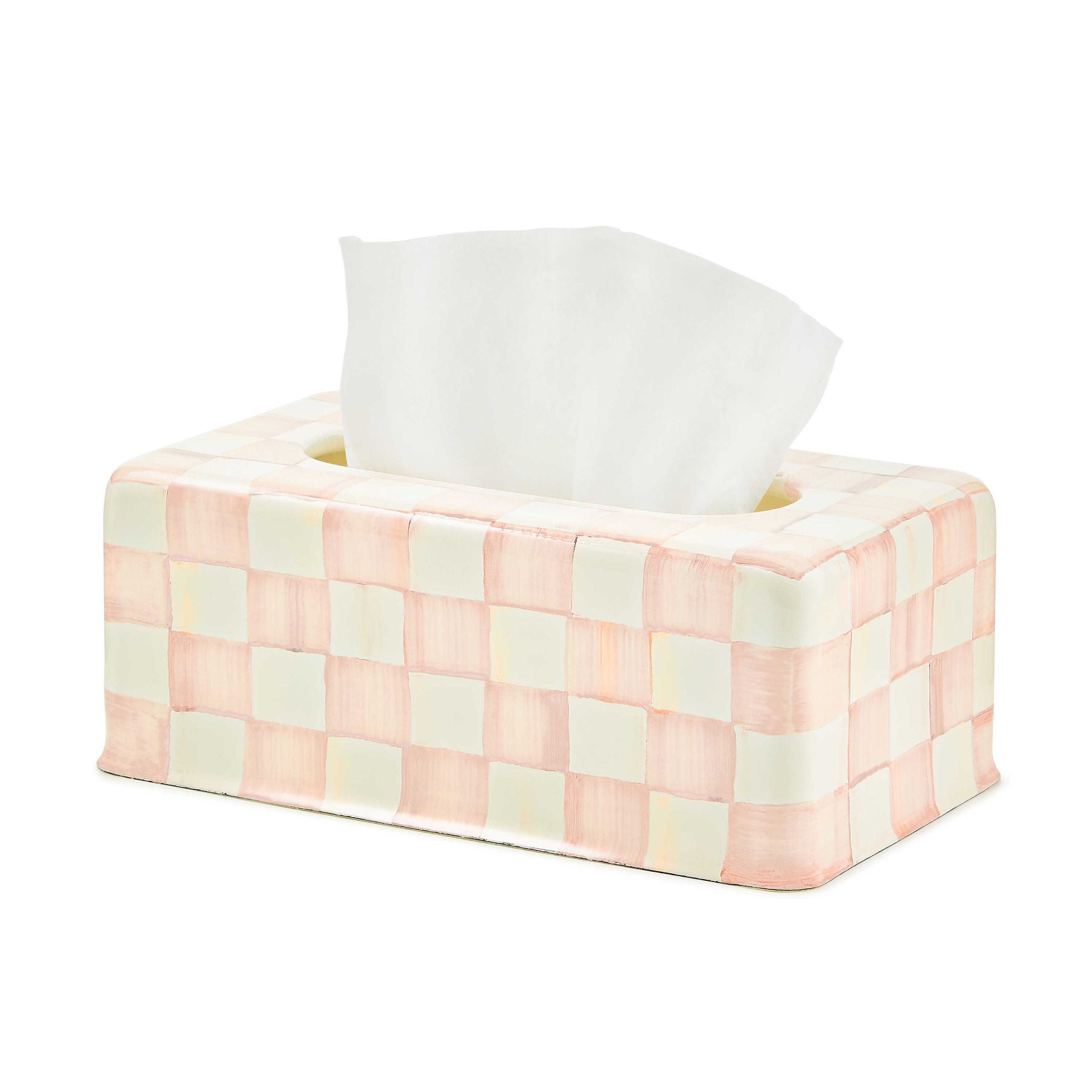 Rosy Check Enamel Standard Tissue Box Cover