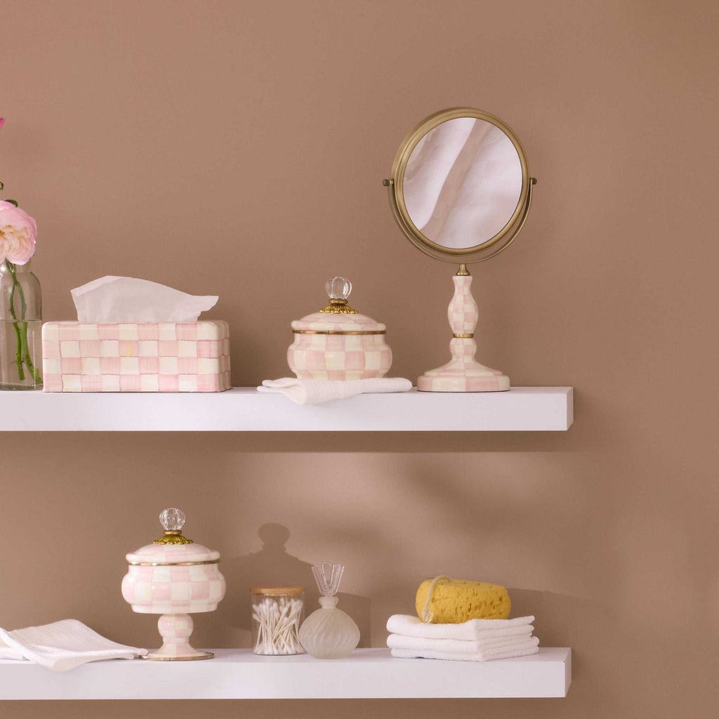 Rosy Check Enamel Standard Tissue Box Cover