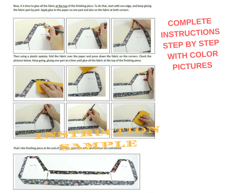 Fabric Sewing caddy DIY kit, cartonnage kit 157, Online instructions included