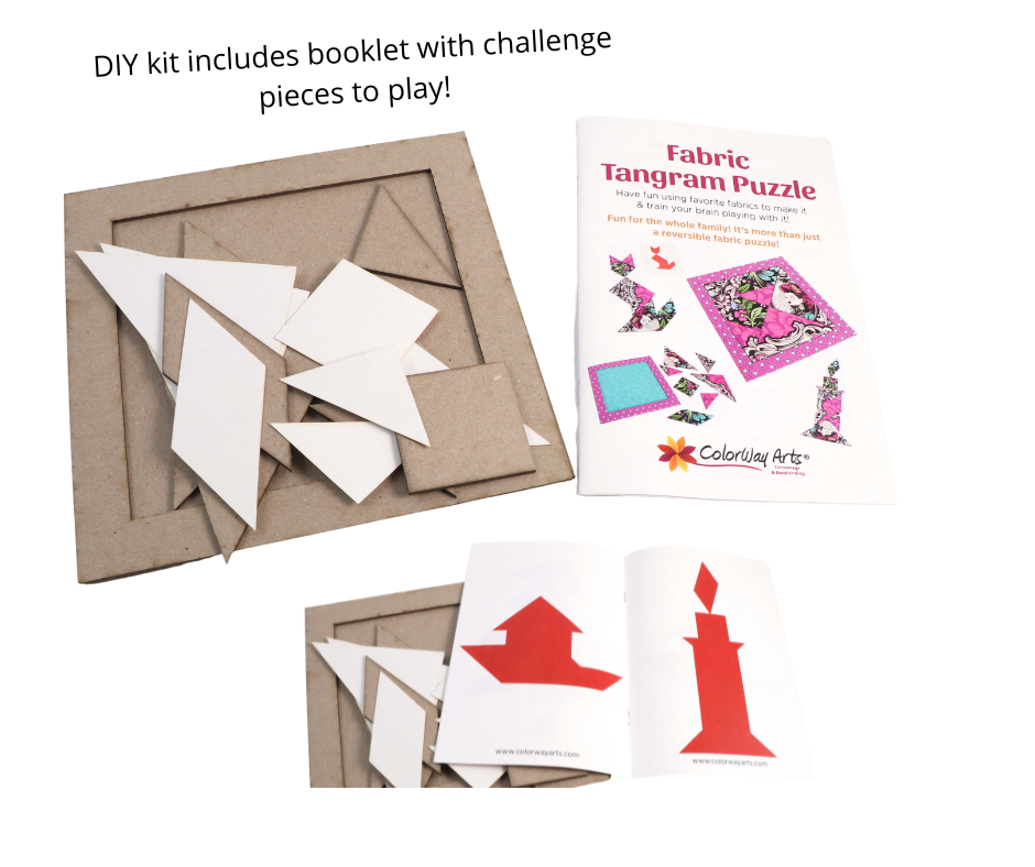 Fabric Tangram DIY kit, video tutorial, kit 225