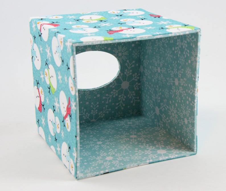 Fabric square tissue box cover DIY kit, cartonnage kit 141, online instructions included
