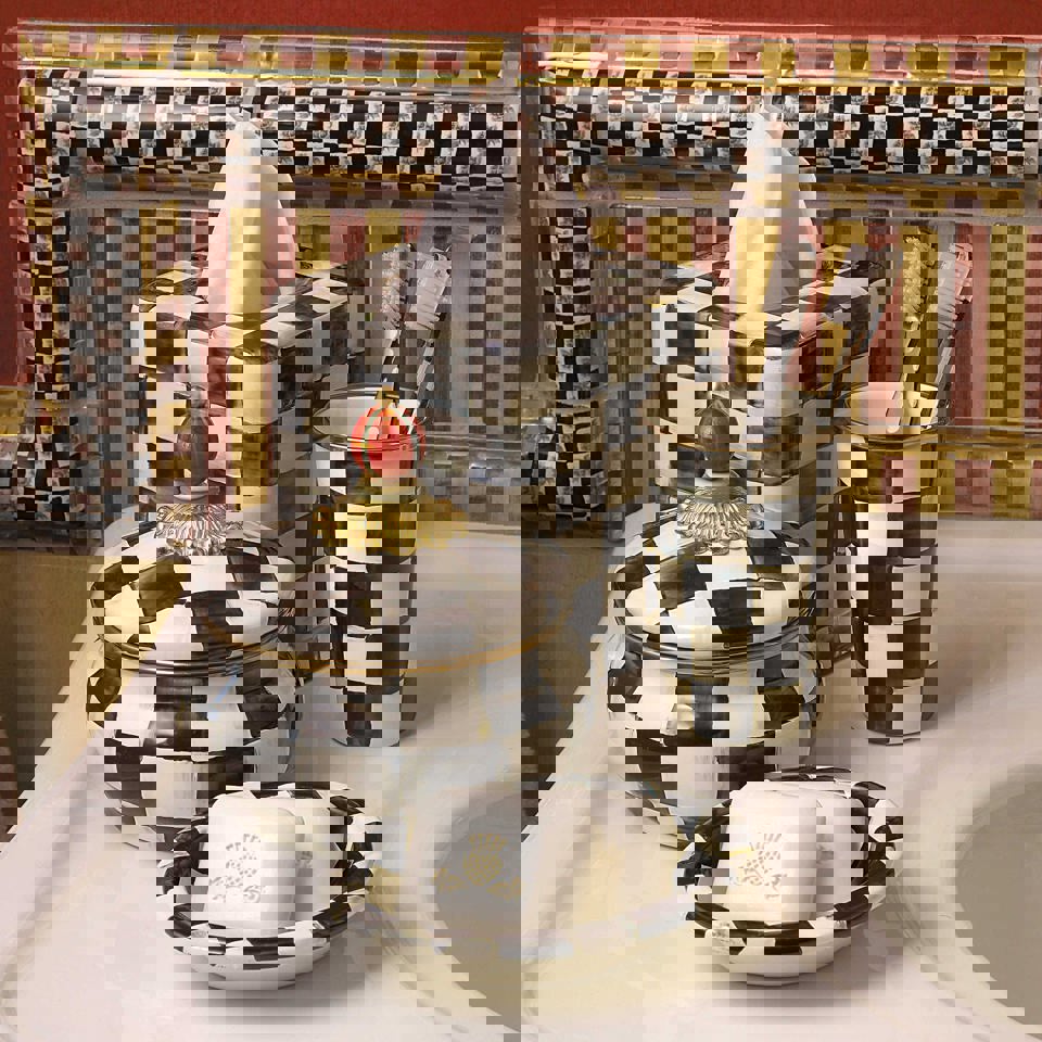 Courtly Check Enamel Boutique Tissue Box Cover