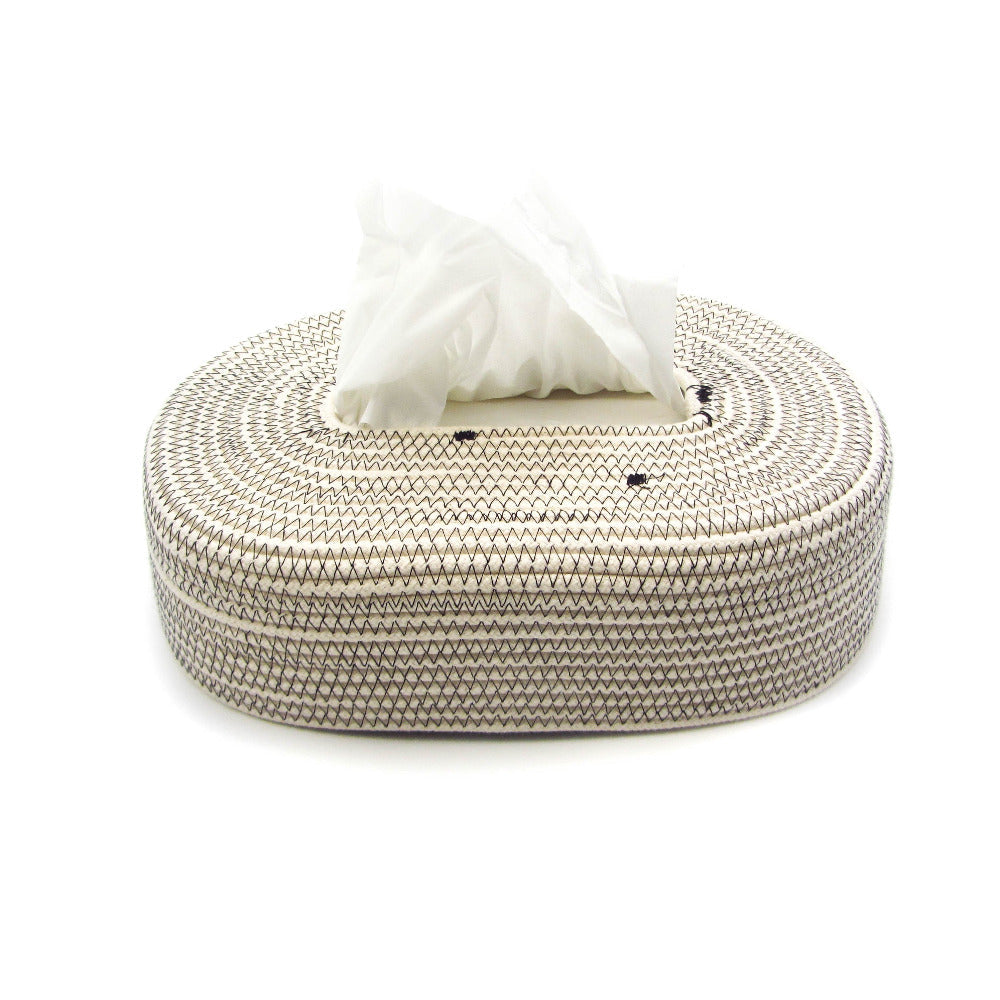 Tissue Box Ecru black